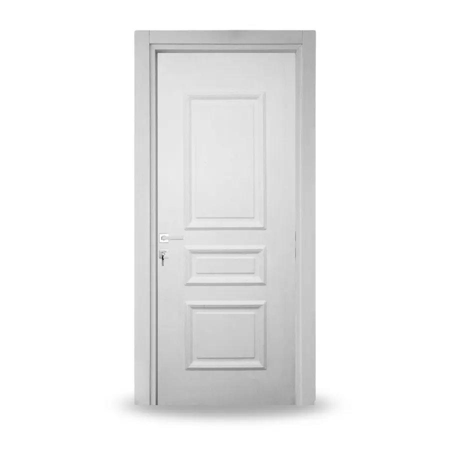 باب خشب داخلي كمبوزيت 3حشوات كود 128 بارز– 80\90 سم 