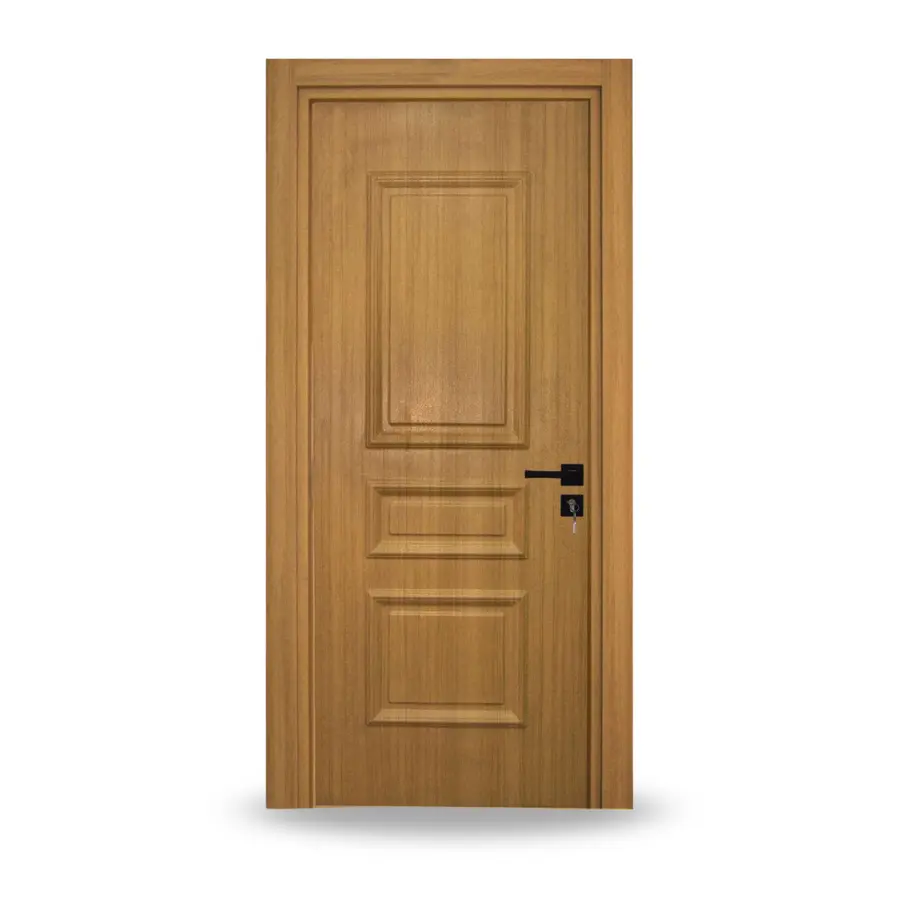 باب خشب داخلي كمبوزيت 3حشوات كود 120بارز– 80\90 سم 